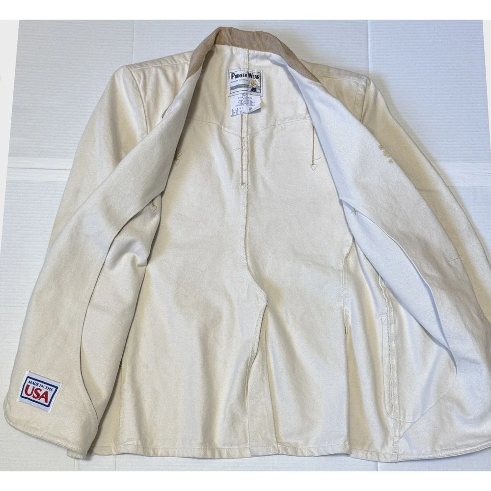 PIONEER WEAR - Mens VINTAGE Canvas Cotton &‎ Leather Accents Jacket - Size 42L